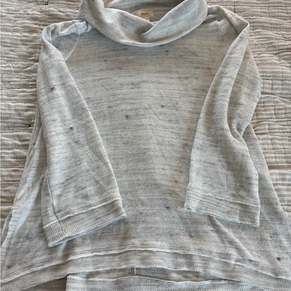 Maeve Gray Cowl Neck Sweater with Relaxed Fit